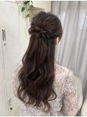 結婚式参列ハーフアップ　ヘアセット