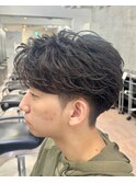 お客様スタイルフェザーセンターパートショートフェザーパーマ