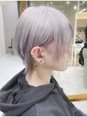 耳掛けヘアアレンジウルフショート/ホワイトシルバー
