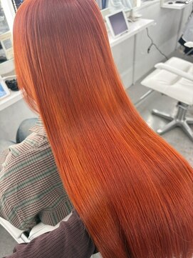 イロウ 山口どうもん店(IROW) ダブルカラー/ミディアムレイヤー/オレンジ/ブリーチカラー