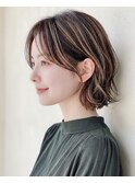 30代40代◎冬の白髪ぼかしハイライト×小顔レイヤーカット