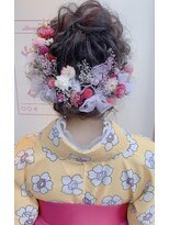 ヘアセットサロンシャルメ 梅田店(Hair Make Salon CHARMER)&nbsp;卒業式定番シニヨン・ドライフラワーセット