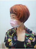 【新宿penelope】アシメマッシュショート×Wカラーオレンジ!