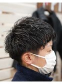 メンズナチュラルツイストスパイラルマッシュパーマヘア