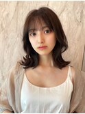 似合わせカット/くびれヘア/アースカラー/シースルーバング