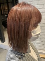 ルコル(RuCOR.) 切りっぱなしボブ×チェリーオレンジ【向ヶ丘遊園】