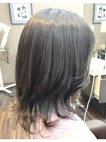 エノモト(ENOMOTO) 無造作セミロングレイヤーパーマヘルシーカットオリーブグリーン