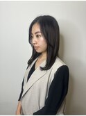黒髪×地毛風ストレート
