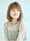 毛先ワンカールのふんわりボブ