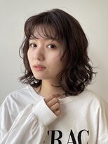 ガーデン 銀座(GARDEN)&nbsp;デジタルパーマ　イメチェン　チェリーブラウン　伸ばしかけヘア