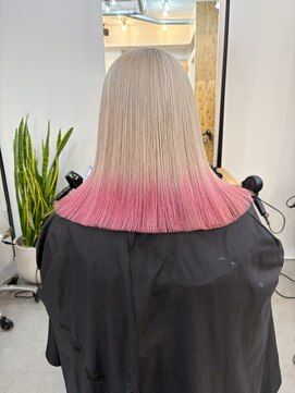 ベンジー 薬院大通店(benji) ハイトーン×ピンクグラデーション