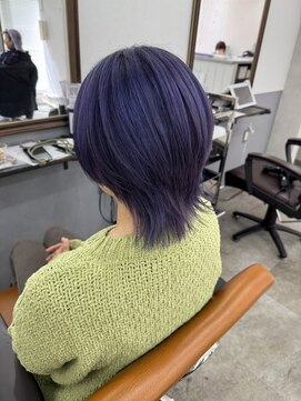 アジールヘア 北千住駅西口店(agir hair) ブルーラベンダー　ラベンダーカラー　ウルフカット
