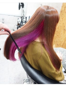 ヘアテリア リュウ 大塚(hair teria ryu) インナーカラー/ピンク/ロングレイヤー