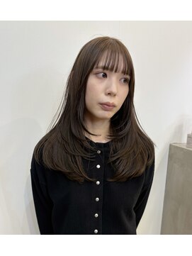 ベンジー 薬院大通店(benji) ミディアムレイヤー×透明感オリーブブラウン