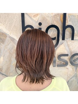 ナチュラルハイセンス 本店(natural high sense) ベージュアンバー×くびれ外ハネ　似合わせカット/町屋駅