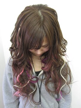 美容室イーナ(e na) 3色カラーの春色エクステ☆