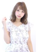 ローライトココアブラウン大人かわいいゆるふわフリンジウェーブ