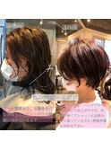 大人綺麗な小顔襟足スッキリショートボブ　30代40代50代鹿児島