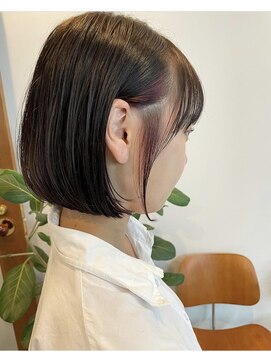 サクラ オモテサンドウ(SAKURA) イヤリングカラーピンク  インナーカラーボブ