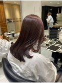 艶髪透明感ラベンダーココアブリーチなしダブルカラー