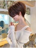 ショート×ハイライト白髪ぼかし×マチルダボブ[心斎橋]