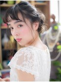 大人かわいい黒髪抜け感ルーズアップアレンジc5戸頭20代30代40代