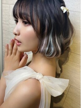 ユーカナヤマ(u Kanayama)の写真/明るめのデザインカラーで大胆イメチェン★イヤリングカラー、フェイスフレミング、インナーカラー◎
