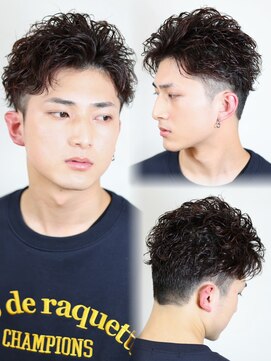 リップスヘアー 銀座(LIPPS hair) ラルフカール ツーブロ 刈り上げ かき上げ スパイラルパーマ