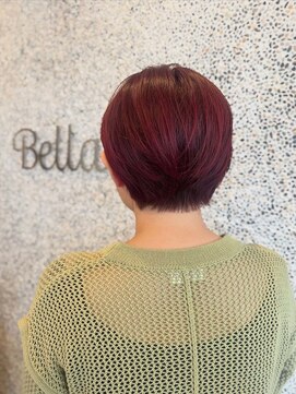 ベッラ(Bella) ブリーチ無　レッド強めのチェリーレッド