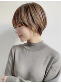 【成田】オリーブグレー/ショート/前髪/レイヤー/縮毛矯正/銀座8