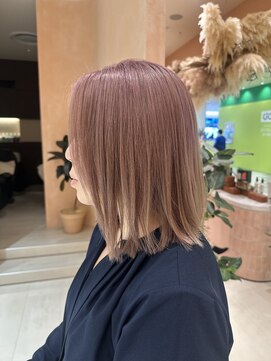 ダブルカラー/ブリーチ/ピンクベージュ