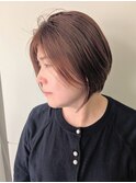 着物ヘア/ダークアッシュ/ミディアムレイヤーカット/天王町HA24