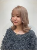 ミルクティーブロンド/ダークブルー/デジタルパーマ/千葉駅 