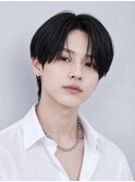 ショートナチュラルセンターパートツーブロック韓国ショート