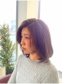 ヌーディベージュ×シンプルボブ☆