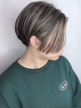 モリオフロムロンドン 原宿本店(morio from London) 【morio 原宿】ハンサムショート黒髪ハイライト外国人風カラー