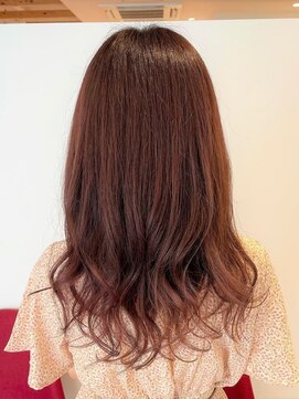 アズールサン 草加西口店(azule-sun) シアーピンク　イルミナカラー　艶カール　セミロング　[草加]