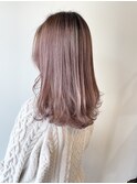 【ulu  yui】ピンクベージュ　レイヤースタイル