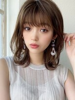 シルクレイ 吉祥寺店(Silk-lei) フェザーバング外ハネミディ大人ブラウン30代/Silk-lei吉祥寺