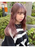 シースルー前髪_ショコラピンク_エアストレート_ピンクベージュ3