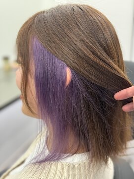 アイスプロドバイブルーム 木更津店(ice prod by bloom) 紫イヤリングカラー[木更津/韓国/ブリーチ/ダブルカラー/カラー]