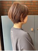 ピンクレッド×ショートボブ