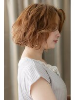 カバーヘア ブリス 川口(COVER HAIR bliss) ハイトーンカラー抜け感小顔かきあげボブパーマY川口20代30代