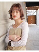 サロンドミルク 原宿(salon de MiLK) ハイライトミルクティーベージュ顔周りレイヤーカット/原宿