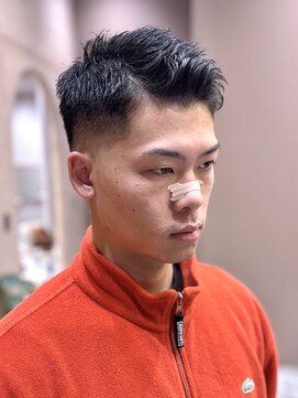 ガーデンヨコハマエスト(GARDEN YOKOHAMA est) ニュアンスパーマ　フェード　ベリーショート　ブルーブラック