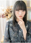 姫カットブルーグレージュ大人ガーリーミディh3戸頭20代30代40代