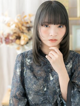 カバーヘア イヴ 戸頭店(COVER HAIR EVE) 姫カットブルーグレージュ大人ガーリーミディh3戸頭20代30代40代