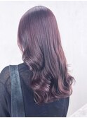 美髪韓国ヘア顔周りレイヤーロングチェリーブラウン_ba354892