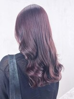 美髪韓国ヘア顔周りレイヤーロングチェリーブラウン_ba354892
