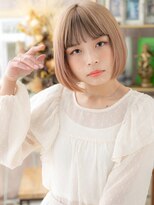 カバーヘア ブリス 志木南口駅前店(COVER HAIR bliss)&nbsp;金髪ハイトーンカラー韓国風切りっぱなしボブh4志木10代20代30代